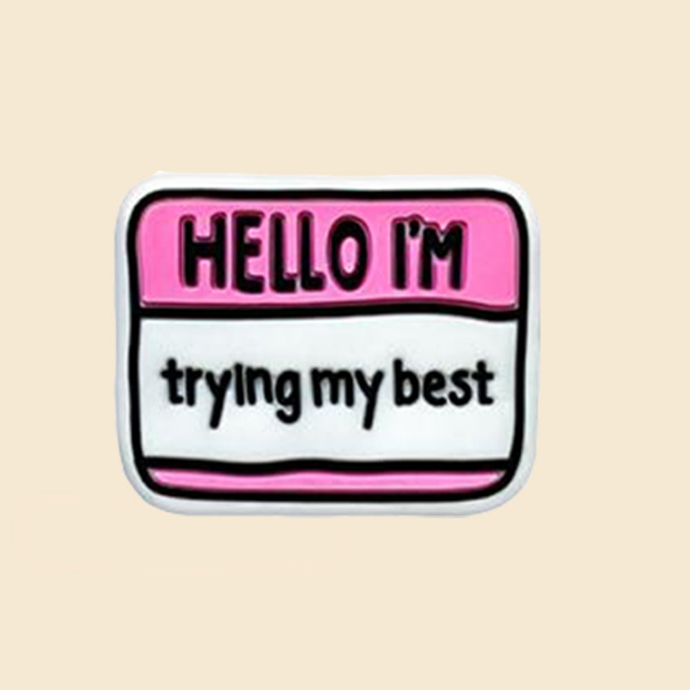 Wholesale 10pcs Cartoon Trying My Best Letter Silicone Beads